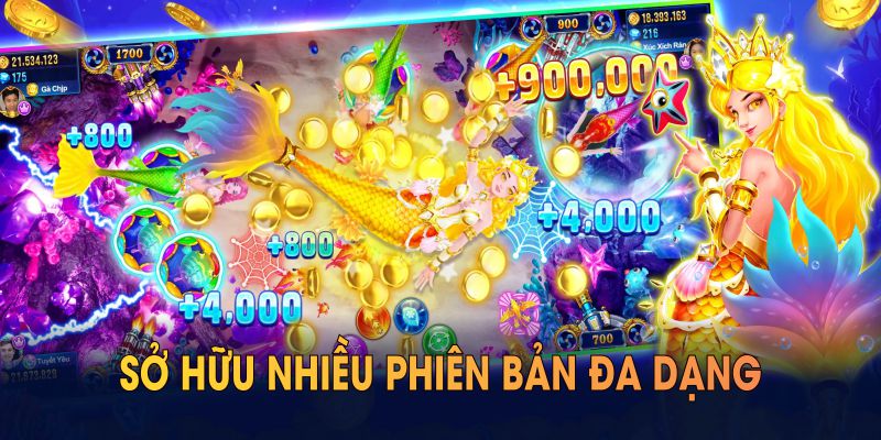 Bắn cá xèng sở hữu nhiều phiên bản đa dạng, thưởng cao